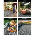 thumbnail image 5 of SIXHOME Outdoor Rug 9'x12' Waterproof Reversible Patio Rug Modern Lightweight Plastic Straw Indoor Outdoor Rug for RV Camping Deck Balcony Porch Boho Patio Decor Outdoor Carpet Black and Wite, 5 of 7