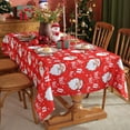 thumbnail image 2 of Christmas Holiday Tablecloth for Rectangle Tables, Winter Spill-Proof Washable Polyester Santa Claus Wrinkle Free Printed Oblong Table Cover,Red Table Cloth for Home, Dinner, Party, 2 of 6
