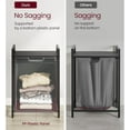 thumbnail image 4 of Laundry Hamper with shelf Laundry Sorter with 3 Pull-Out and Removable Bags for Bathroom Laundry Room Black and Gray, 4 of 6