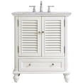thumbnail image 4 of Elegant Decor Rhodes 30" Single Marble Top Bathroom Vanity in Antique White, 4 of 16
