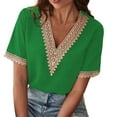 thumbnail image 1 of Cathalem Womens Tops Summer Double Lined Slim Fit T Shirts Basic Tee Smoke Cloud Pro Collection,Green S, 1 of 5