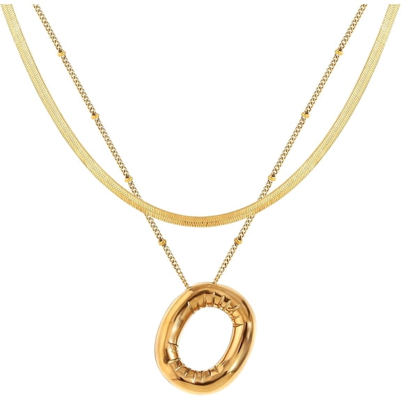 Bubble Letter Necklace Balloon Initial Necklaces 14K Gold Plated Necklace Dainty Alphabet Cute Pendant for Women Name Personalized Jewelry Gift
