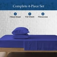 thumbnail image 3 of 100% Egyptian Cotton 400 Thread Count 4 Piece Sheet Set 18 Inch Deep Pocket Color Royal blue Stripe Size Twin, 3 of 5