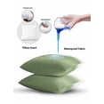 thumbnail image 6 of Outdoor Pillows Waterproof, Dark Sage Green Throw Pillows with Inserts Included, Modern Ombre Abstract Aesthetics Indoor Outdoor Decorative Lumbar Pillow for Bed/Couch/Patio 16"x16", 1Pcs, 6 of 8