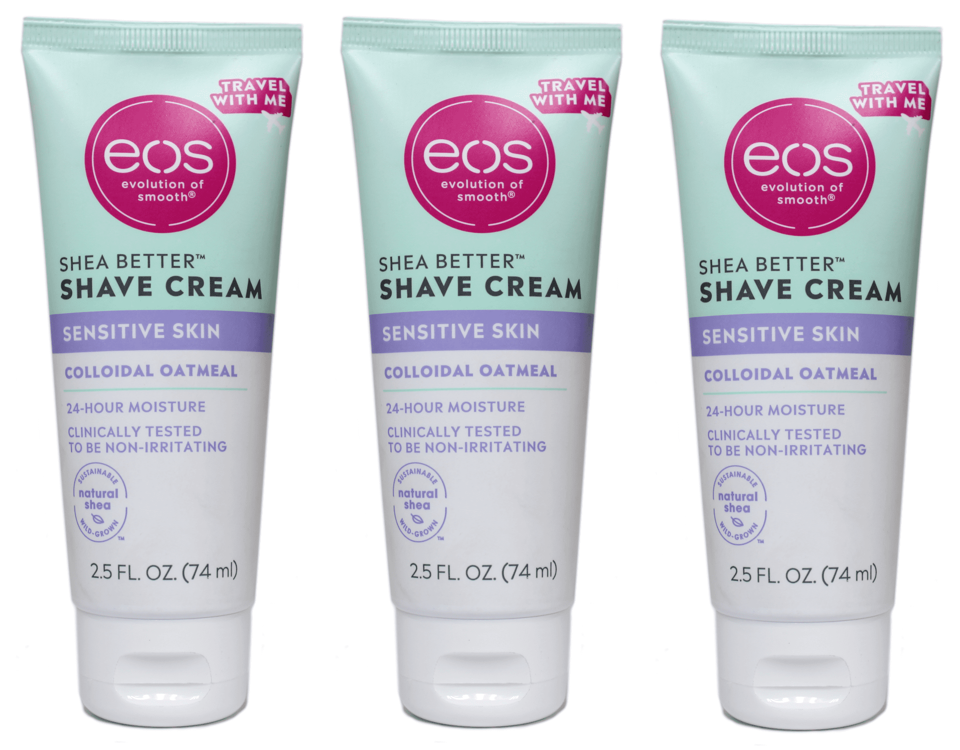eos Shea Better Shave Cream for Sensitive Skin, Travel Size 2.5 fl oz