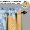 thumbnail image 2 of Vintage Blue and Yellow Block Flowers Tier Kitchen Curtains for Bathroom Living Rod Pocket Window Drapes 28"x39" 2 Panels Window Treatment Tiers, 2 of 4