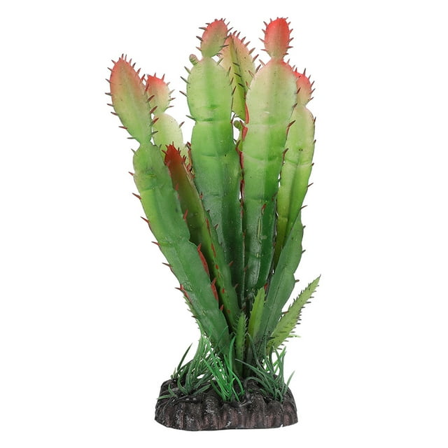Terrarium Lifelike Plant Modelling Artificial Aquatic Plants, Plastic Cactus Plant, Habitats Fish for Aquarium