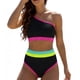 thumbnail image 2 of TaTaai Women's 2026 New Neon Color Two Piece Bikini Set V Neck Drawstring Design High Waisted Bottom Soft Stretchy Fabric Comfortable Stylish Swimwear for Beach Pool Vacation Gift, 2 of 3