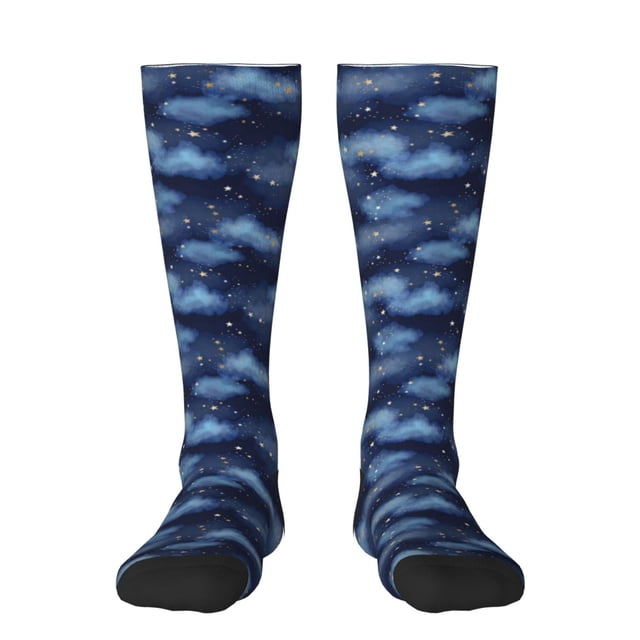 Balery Starry Sky Calcetines novedosos Calcetines deportivos Calcetines hasta la rodilla Calcetines de algodón Calcetines originales y geniales