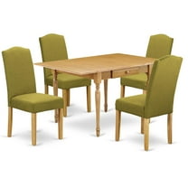 East West Furniture Monza 5-Piece Wood Dining Set in Oak/Light Pickle