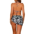 thumbnail image 3 of INSPIRAR CHIC Conjuntos de Bikini de 3 Piezas con Tie Dye para Mujeres, Trajes de Baño Halter con Falda Sarong, Traje de Baño Talla X-Small Negro, 3 of 5