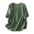 thumbnail image 2 of Women's V-Neck Short Sleeve Top Casual Embroidered Blouse for Everyday Wear, 2 of 8
