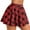 🔥 Red, variant on USSUMA High-Waist Plaid Pleated Skirt A-Line Mid-Length Tailored Check Print Elastic Back Band Knife Pleats Lined Pull-On Design For Office Casual Weekend And Preppy Street Style