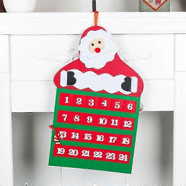2026 Christmas Countdown Calendar Pendant Santa Claus Christmas Socks Calendar Felt Calendar Decoration