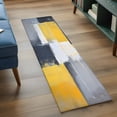 thumbnail image 3 of 2'x6' Rug Runners for Hallways Kitchen, Yellow Gray Non Slip Entryway Beside Floor Carpet Runner, Modern Abstract Oil Painted Washable Laundry Room Bedroom Throw Rugs Mat for Family Pet, 3 of 8