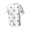 thumbnail image 6 of Lsque Hand Drawn Turtle print Men's Cuban Collar Short Sleeve Shirt Summer Beachwear Casual Button Down Fashionable Vacation Leisure Shirt-Medium, 6 of 7