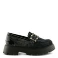 thumbnail image 5 of Patrizia Morhua Women’s Velvet Slip-On Loafers with Crystal Buckle and Lug Sole, 5 of 7