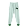 thumbnail image 4 of Gubotare Boys Pajama Pants Set Youth Boys Soft Pajamas Sets 2pc Plain Button Front Tops Wide Leg Pants Sleepwear Outfits Lounge Pj Clothes Size 6-7 (Green,6-7 Years), 4 of 5
