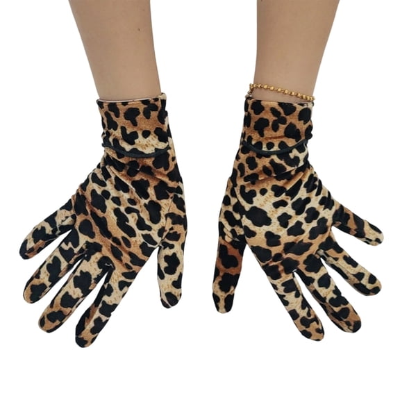 Leopards Pattern Gloves Stretchy Polyester Fabric For Men Women Kids Insulated Cold Weather Accessory