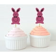 thumbnail image 1 of Darling Souvenir, Pink Easter Bunny Rabbit Cupcake Toppers Dessert Decoration Cupcake Toppers - Pack Of 20, 1 of 1