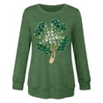 thumbnail image 4 of Craaazy Women's St Patricks Day Tops Clover Crewneck Long Sleeve Shirts Gifts, 4 of 6