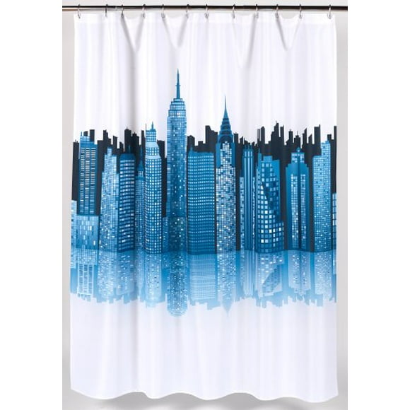 Carnation Home Fashions Cityscape Fabric Shower Curtain