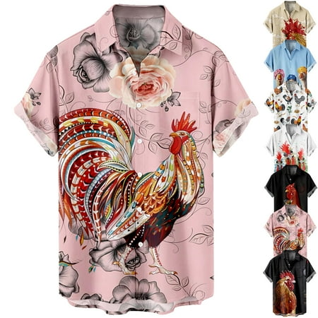 

Hawaiian Casual Printed Beach Shirt Men s Short-Sleeve Shirt