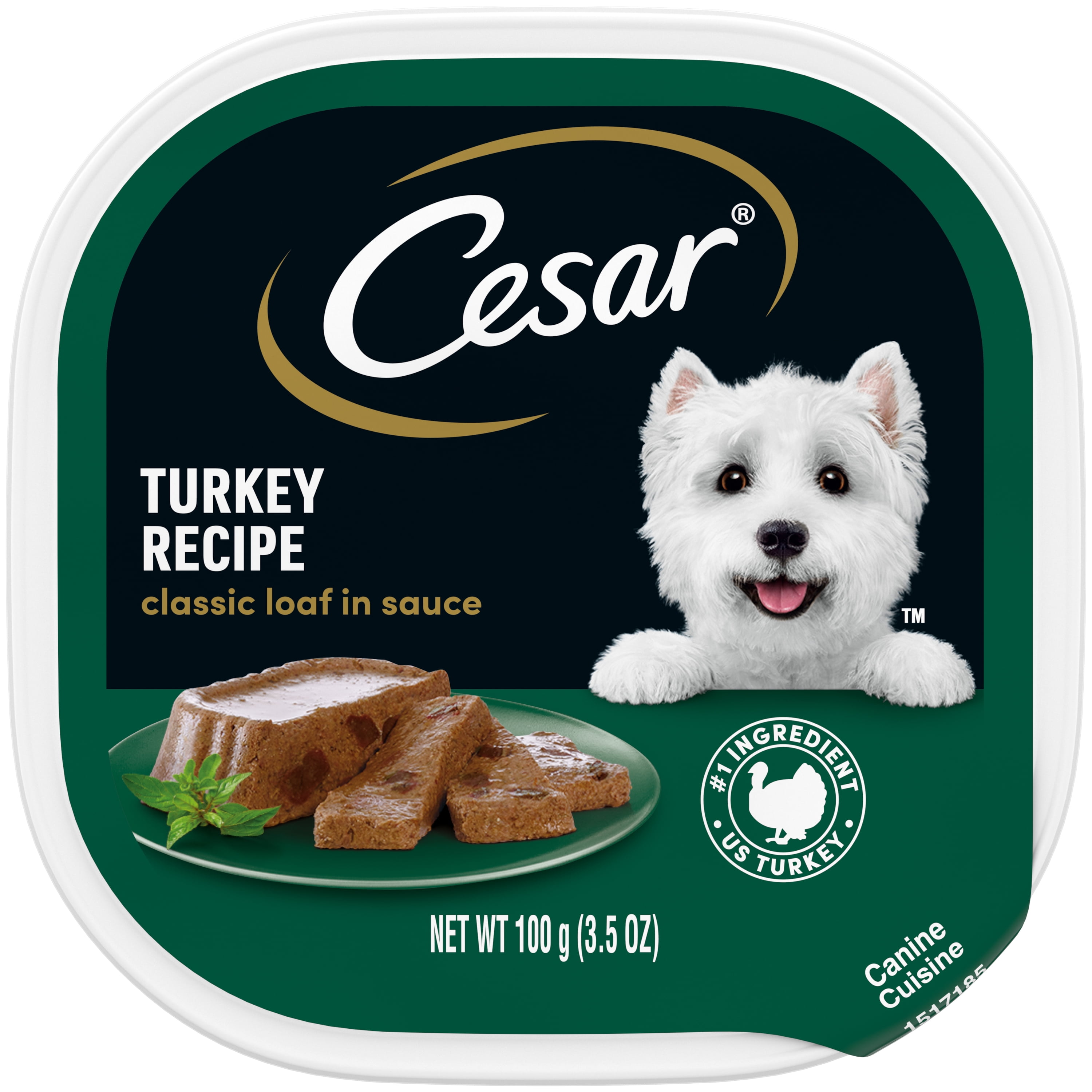 Cesar Classic Loaf in Sauce Turkey Recipe Dog Food, 3.5 oz