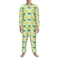 thumbnail image 3 of Bingfone Men's Pajama Set 2 Piece Loungewear PJs, Long Sleeve with Pajama Pants- crocodile and duck-XX-Large, 3 of 7