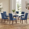 thumbnail image 5 of Upholstered Parsons Dining Chairs Set of 6, Button Tufted Kitchen Side Chair for Dining Room, Blue, 5 of 9