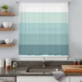 thumbnail image 5 of Teal Ombre Sheer Curtains 63 Inches Long, Modern Abstract Art Farmhouse Striped Light Filering Curtains, Breathable Simi Curtain Privacy Drapes for Living Room Bedroom Lightweight Window Treatment, 5 of 9