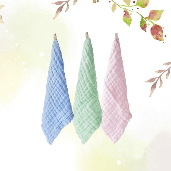 EXHUMKY 3Pcs Baby Bath Washcloths Cotton Yarn Pink for Face Washing and Bathing Time