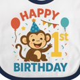 thumbnail image 4 of Inktastic Happy 1st Birthday Monkey Party Theme Boys or Girls Baby Bib, 4 of 4