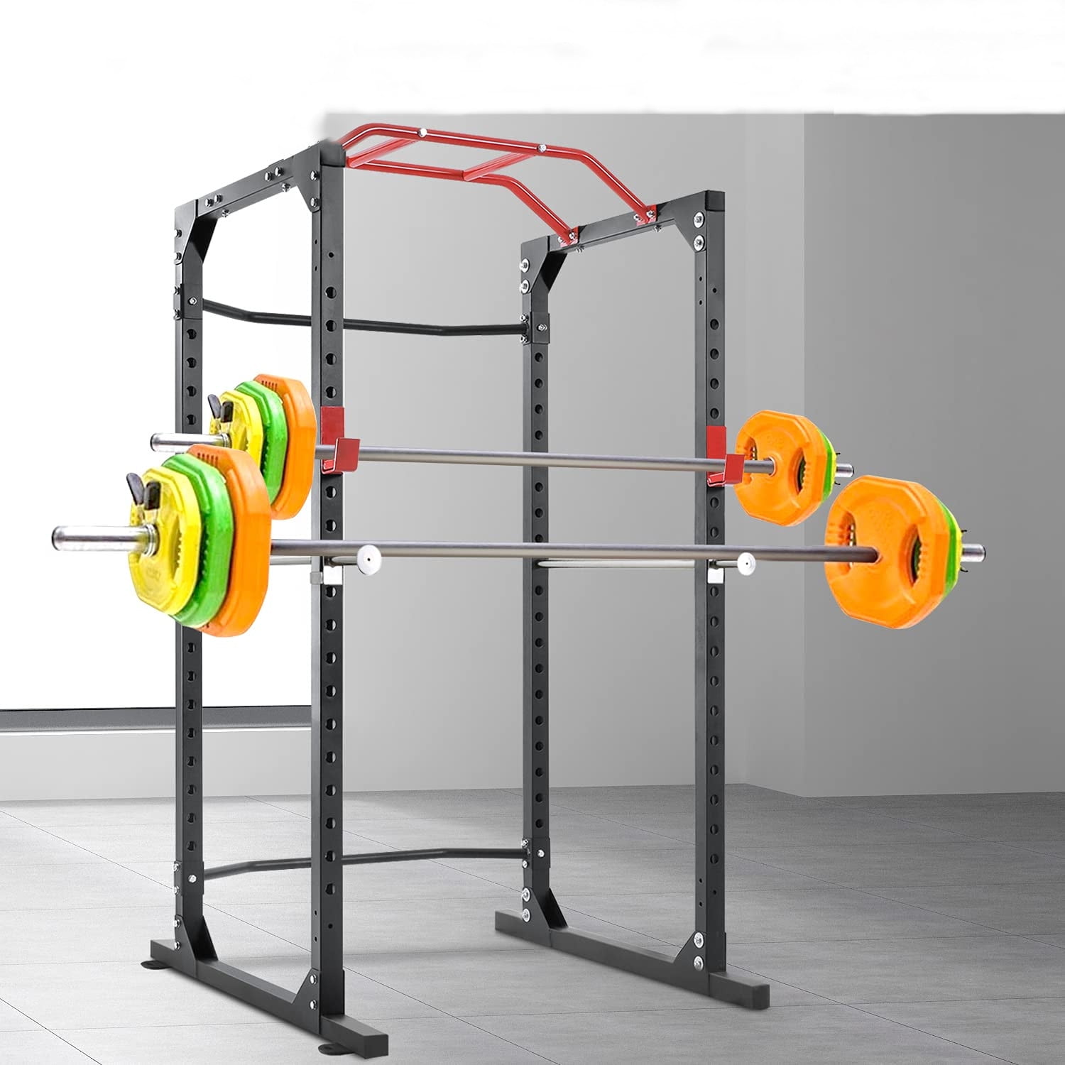 Adjustable Squat Rack with 2 Dip Stand Home Gym Weight Lifting Power Cage Frame 