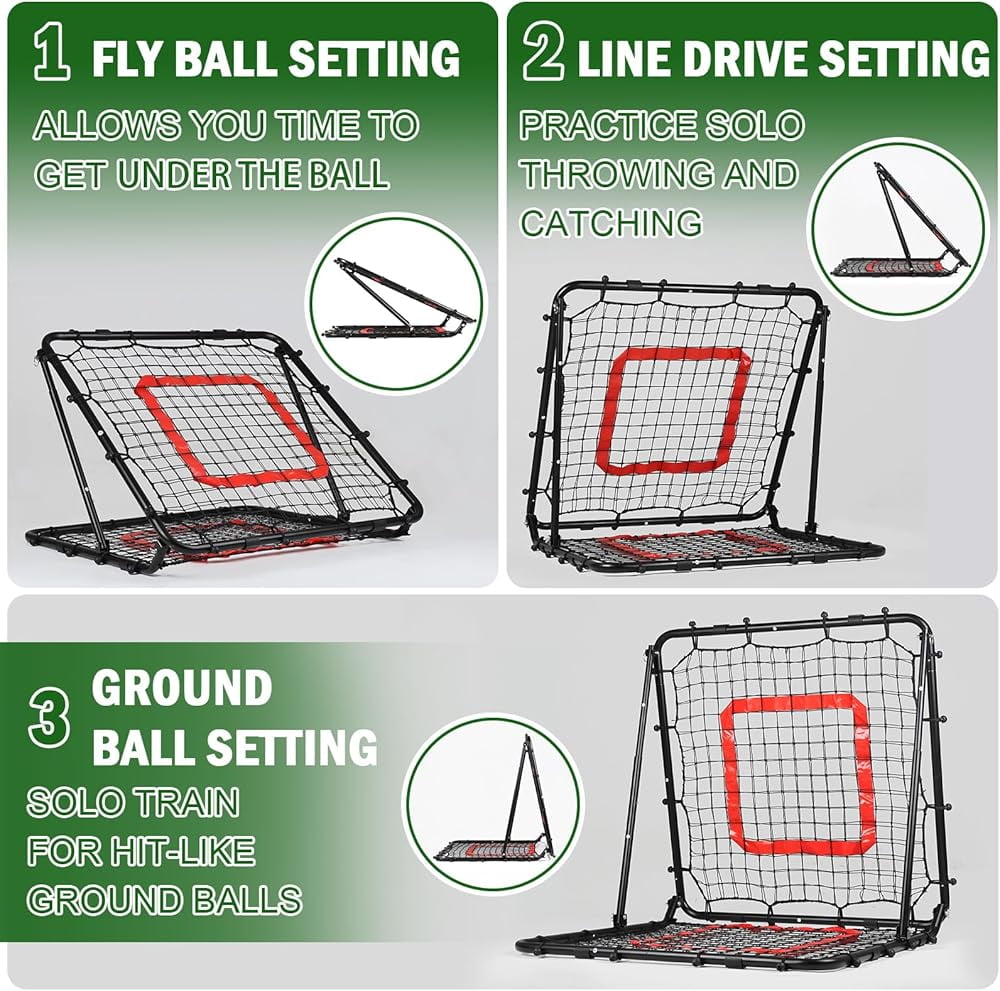 Ball Game Rebounder Net for Pitching Practice, Rebounder Net for Any Age Baseball/Softball Player, Easy to Assemble, High Stretch Net, Outdoor/Indoor Available, Free Throw Shooting