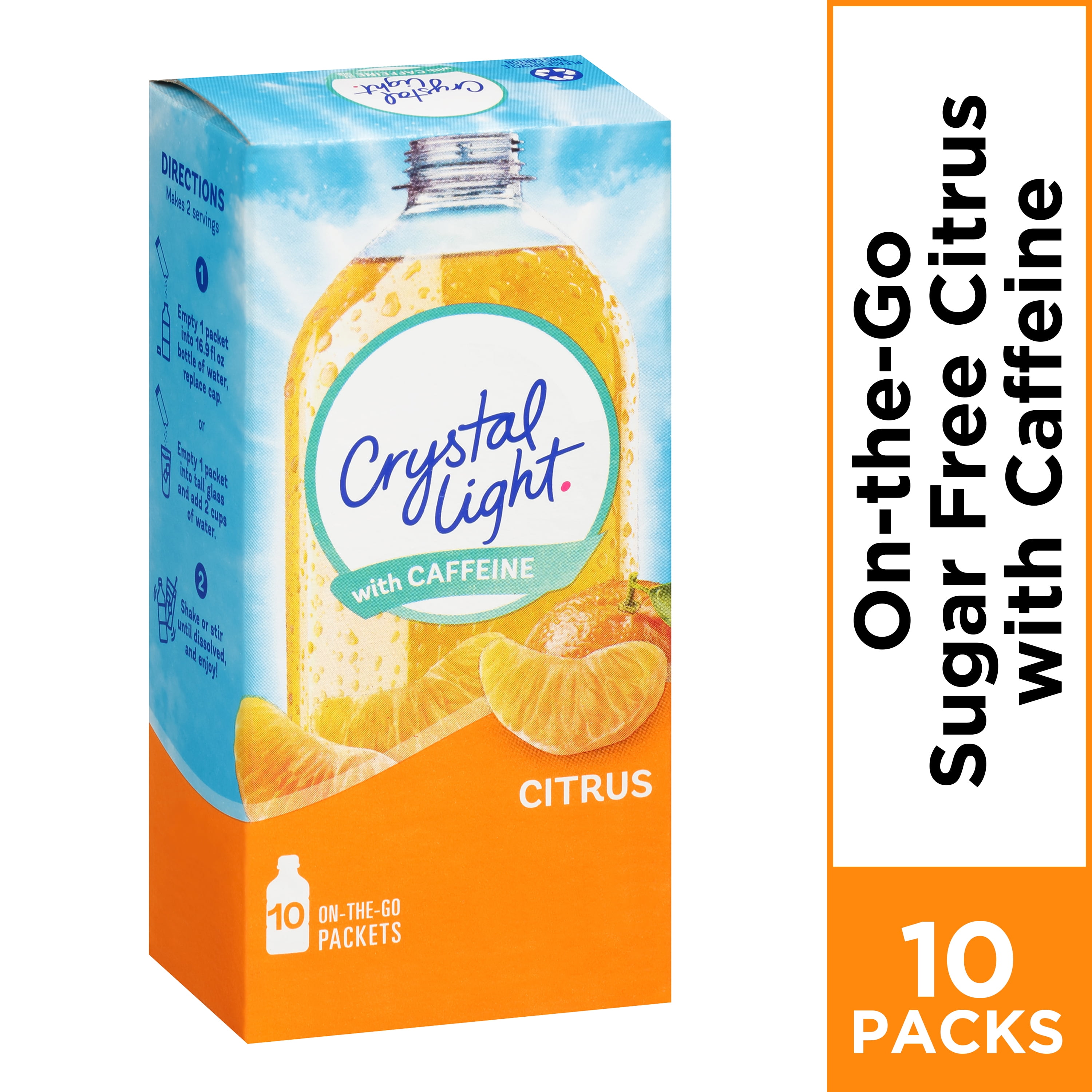Crystal Light Citrus OnTheGo Powdered Drink Mix with Caffeine, 10 ct