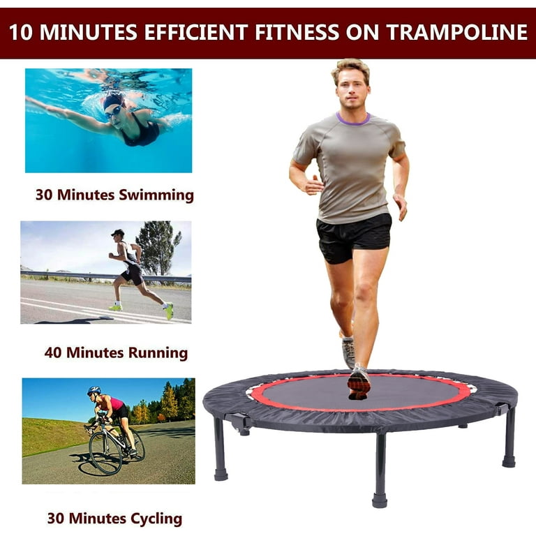 40 Foldable Mini Trampoline Indoor Trampoline for Kids Adults Indoor Garden Workout Fitness Rebounder Max Load 300 lbs Walmart