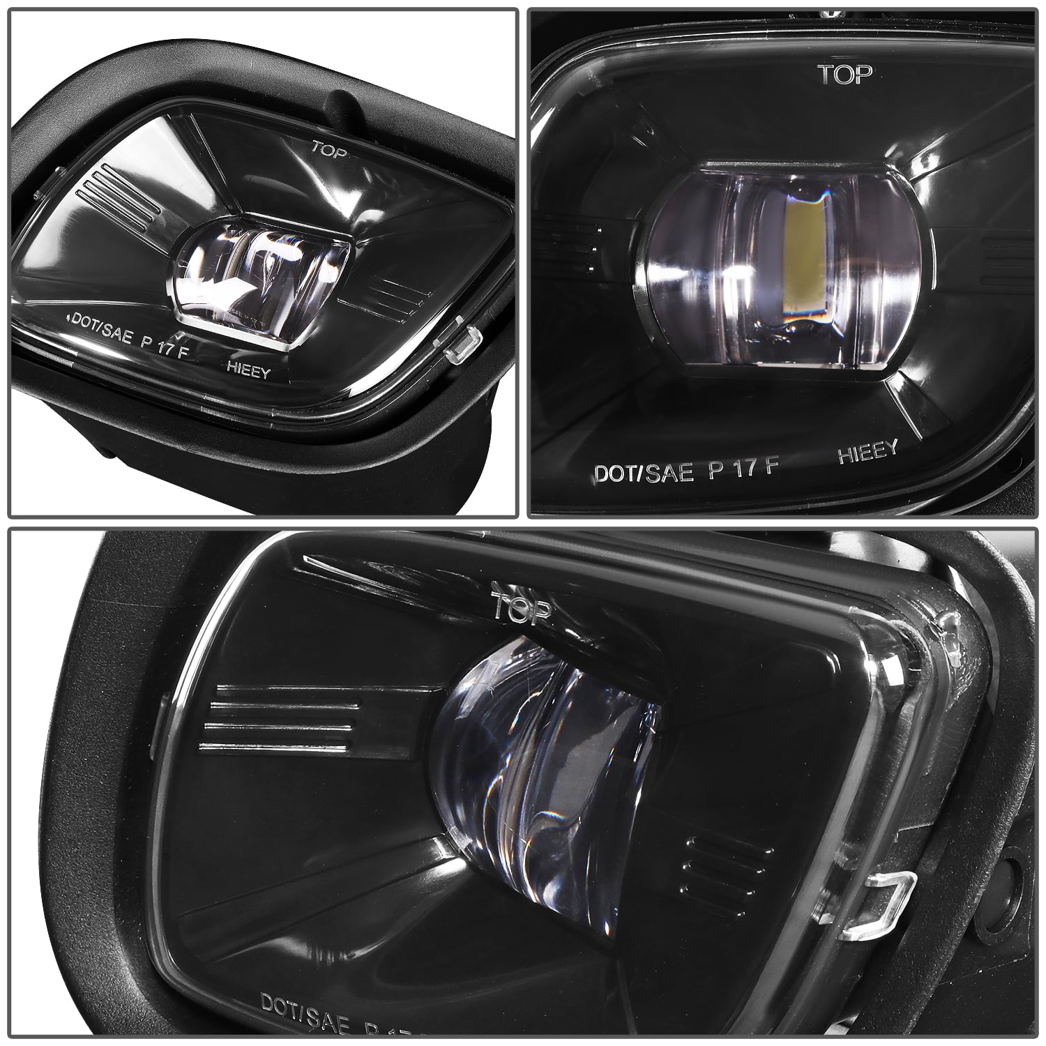 DNA MotoringFL-HAY-008-BK For 2008-2017 Freightliner Cascadia Black Housing Full LED Projector Fog Lights