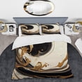 thumbnail image 2 of Designart "Swirling Black and Gold Creation V" Abstract Spirals Bedding Covert Set - Modern Black Abstract Bed Set With 2 Shams, 2 of 6