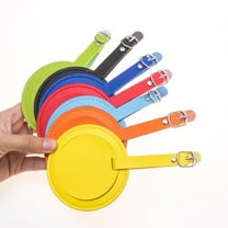 GARVALON 4Pcs Blue Luggage Tags for Suitcases Round Shape with Luggage Connector for Travelers