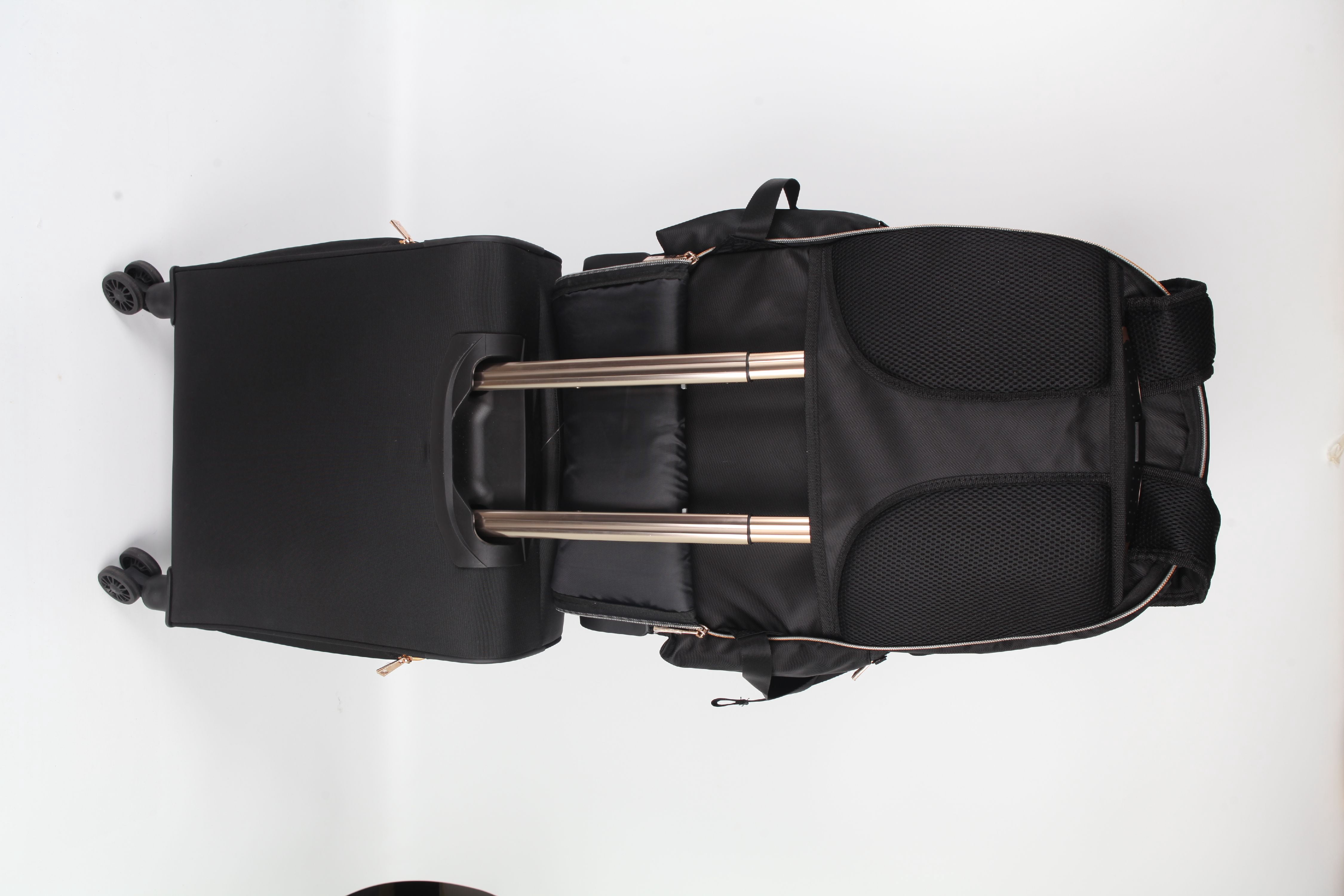 Sandy Lisa Malibu Rolling Backpack, Black/Gold