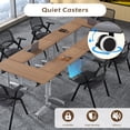 thumbnail image 6 of Conference Table, 8PC Folding Flip Top Conference Room Tables, Mobile Office Meeting Desk with Wheels, Modern Space-Saving Seminar Table for Classroom, Office,Training Room, 6 of 9