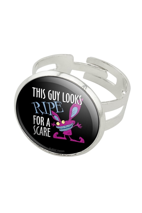 Aaaah Real Monsters Ickis Scare Silver Plated Adjustable Novelty Ring