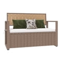 thumbnail image 3 of Craftian 70 Gallon PE Rattan Patio Deck Box, All-Weather Outdoor Storage Bench, Beige, 3 of 10