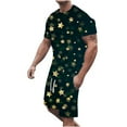 thumbnail image 2 of Conjunto de Camisas Para Hombre Conjunto de Pantalones de Blusa de Manga Corta Con Estampado 3D de Cuello Redondo de Navidad Informal Odeerbi ODB175041, 2 of 7