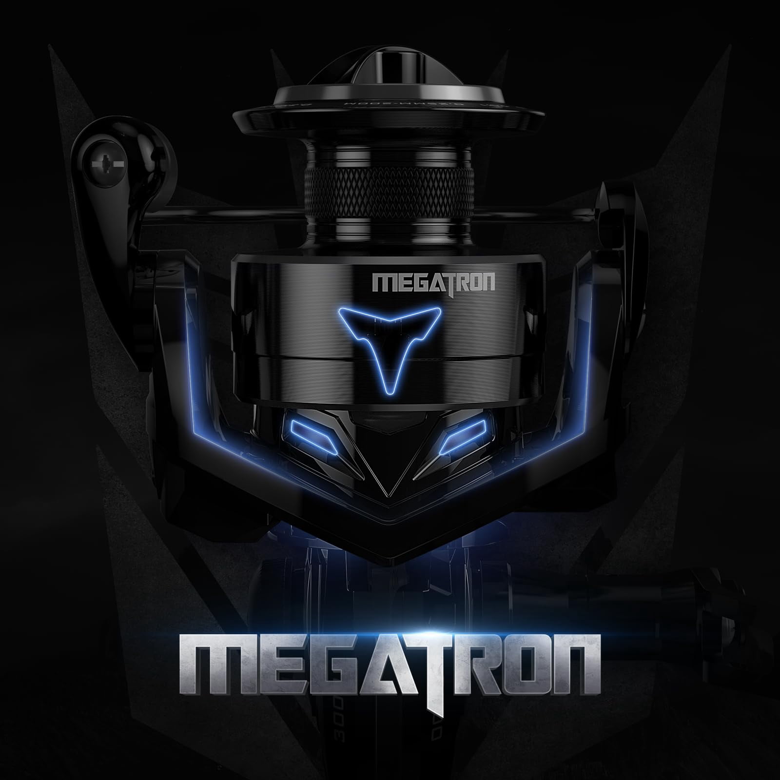 Megatron Spinning Reel  Freshwater And Saltwater Fishing Rigid Aluminum Frame 7+1 Double-shielded Stainless-steel Bb Over 30 Lbs. Carbon Drag Cnc Spool & Handle