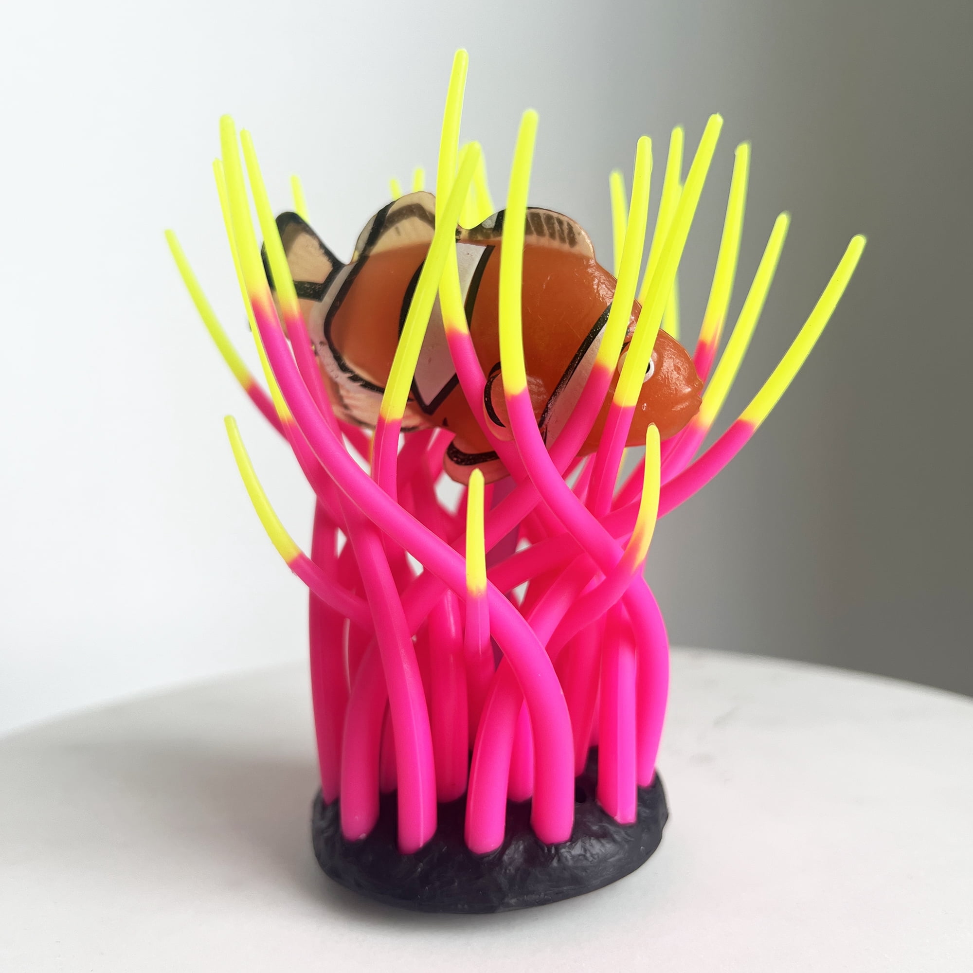 Sporn Fish Anemone Aquarium Ornament, Multi-Color Silicone Material