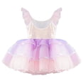 thumbnail image 5 of TiaoBug Kids Girls Swan Lake Performance Dance Costume Sequins Ruffle Sleeve Ballet Dance Tutu Dress Pink 8, 5 of 7