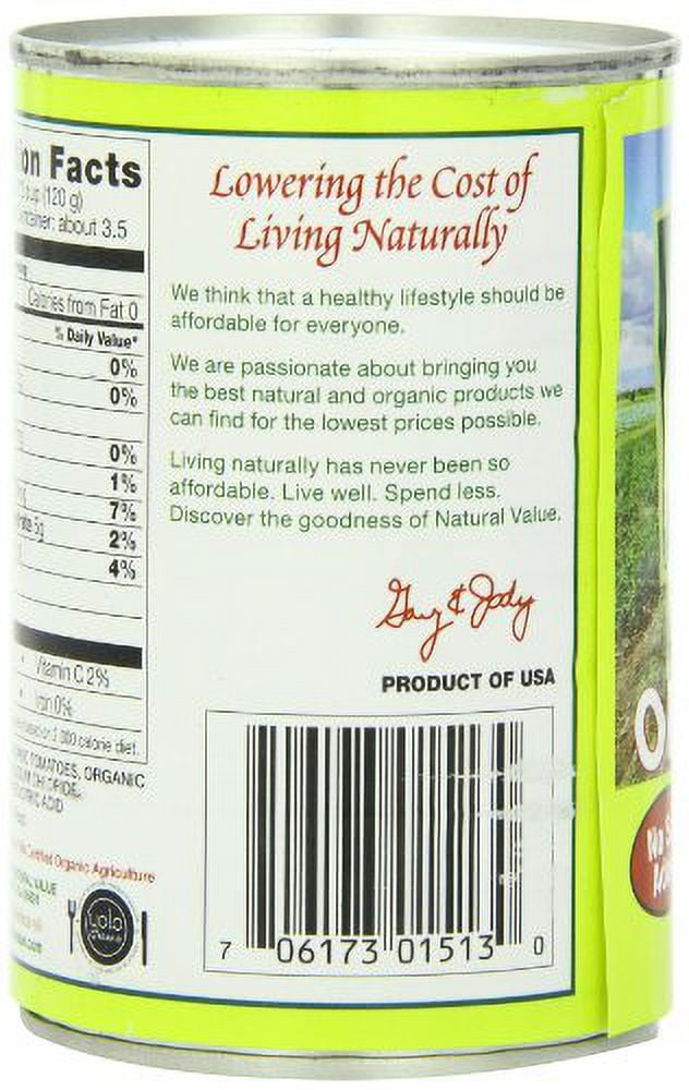 Natural Value Tomatoes, Diced, No Salt Added, Organic-14.5 oz