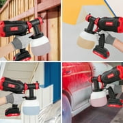 Eastvolt Cordless Paint Sprayer, 20V Brushless HVLP Spray Gun, 4 Nozzles, 3 Spray Patterns with 1200ml Container, Viscosity Measuring Cup and Cleaning Set, Easy to Spray and Clean for Home Painting